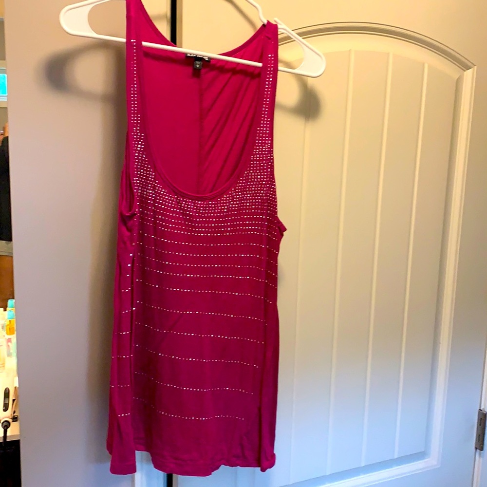 Express-Pink Tank Top w/ studded gems-Large